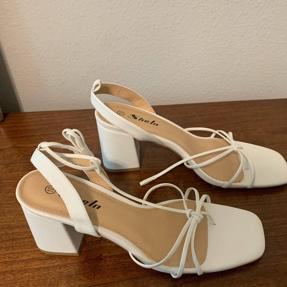 Shein white strappy sandals